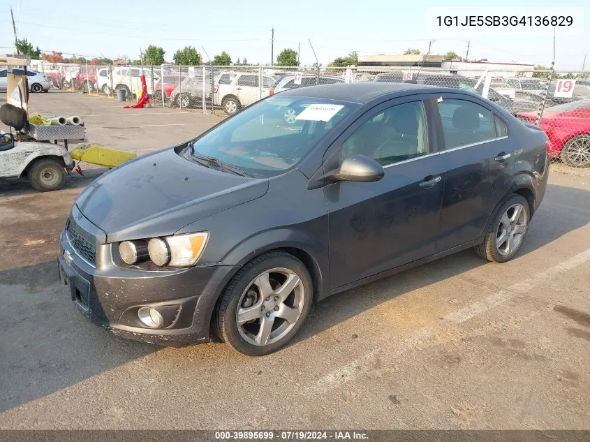 2016 Chevrolet Sonic Ltz Auto VIN: 1G1JE5SB3G4136829 Lot: 39895699