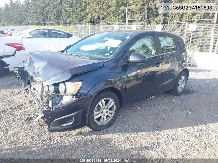 2016 Chevrolet Sonic Lt VIN: 1G1JC6SG2G4151698 Lot: 40398458