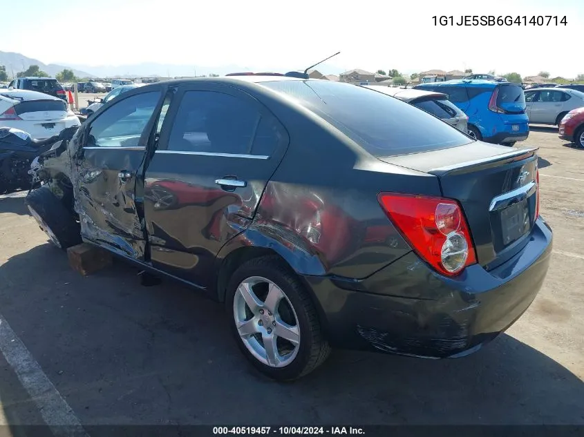 1G1JE5SB6G4140714 2016 Chevrolet Sonic Ltz Auto