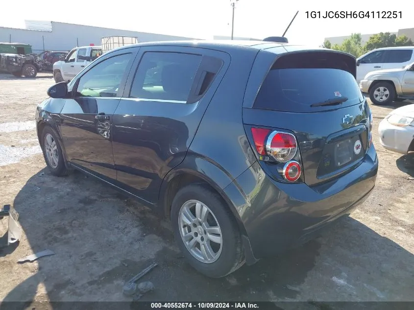 1G1JC6SH6G4112251 2016 Chevrolet Sonic Lt Auto