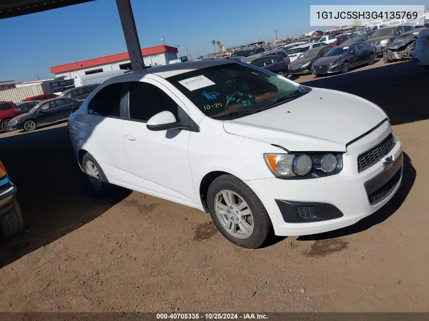 2016 Chevrolet Sonic Lt Auto VIN: 1G1JC5SH3G4135769 Lot: 40705335