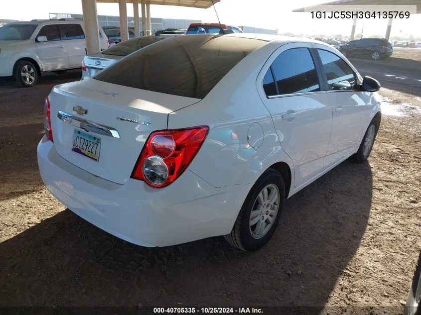 2016 Chevrolet Sonic Lt Auto VIN: 1G1JC5SH3G4135769 Lot: 40705335