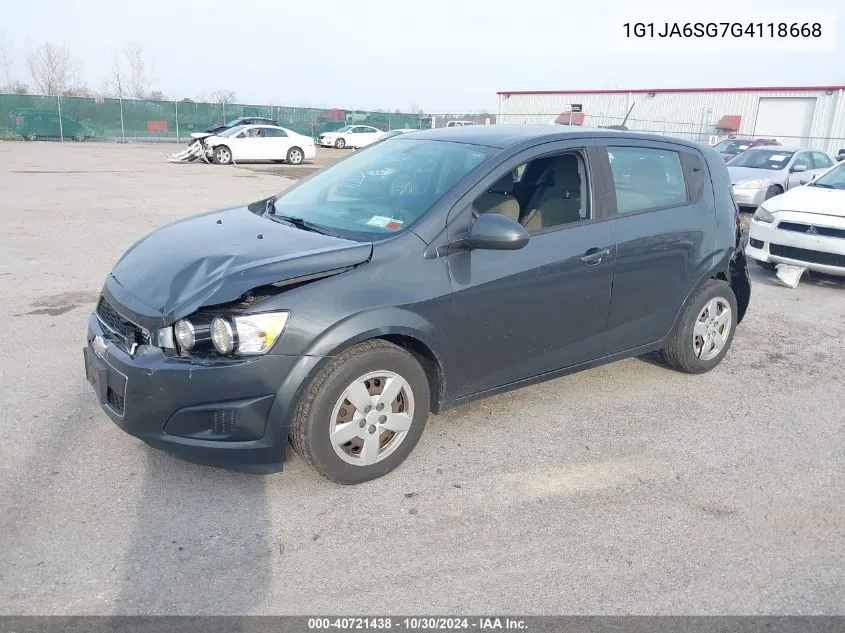 2016 Chevrolet Sonic Ls Auto VIN: 1G1JA6SG7G4118668 Lot: 40721438