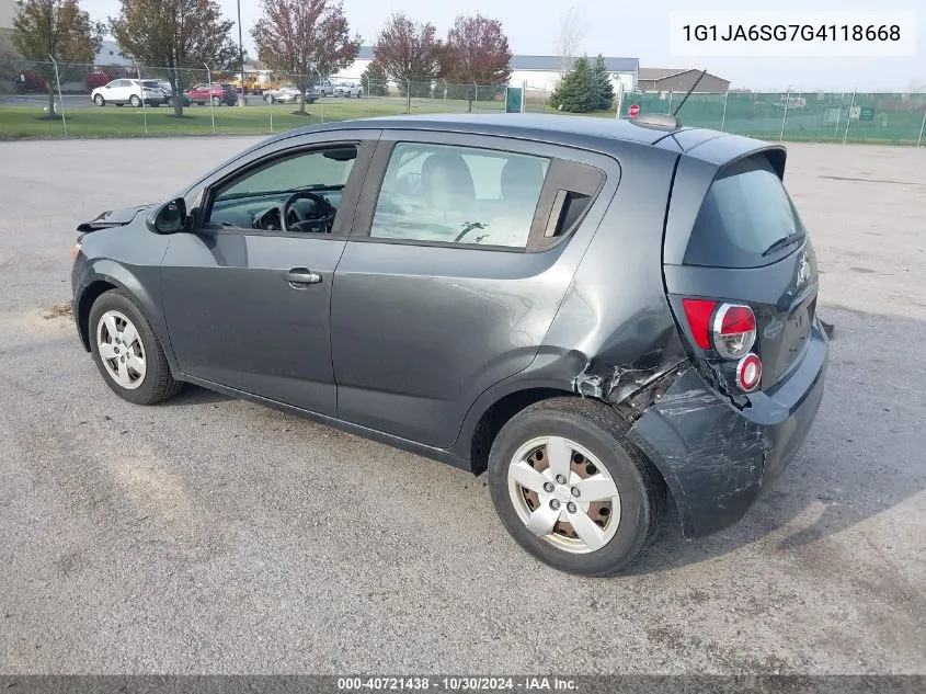 2016 Chevrolet Sonic Ls Auto VIN: 1G1JA6SG7G4118668 Lot: 40721438