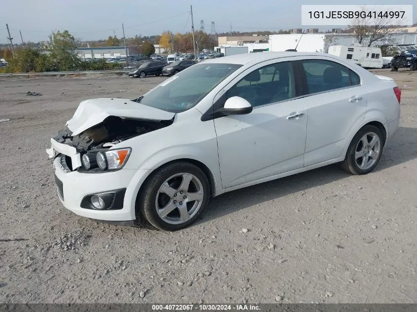 2016 Chevrolet Sonic Ltz Auto VIN: 1G1JE5SB9G4144997 Lot: 40722067