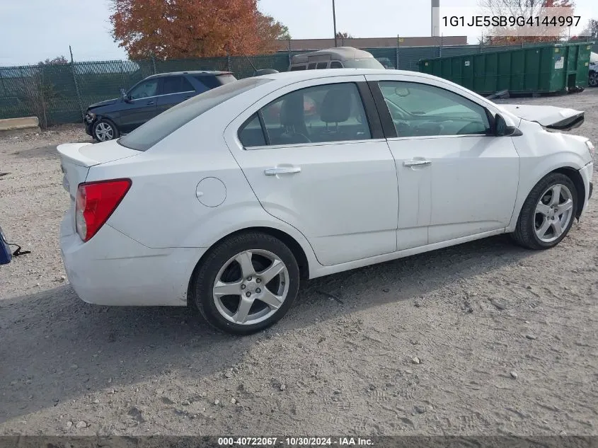 2016 Chevrolet Sonic Ltz Auto VIN: 1G1JE5SB9G4144997 Lot: 40722067