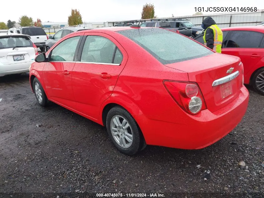 2016 Chevrolet Sonic Lt Auto VIN: 1G1JC5SGXG4146968 Lot: 40745075