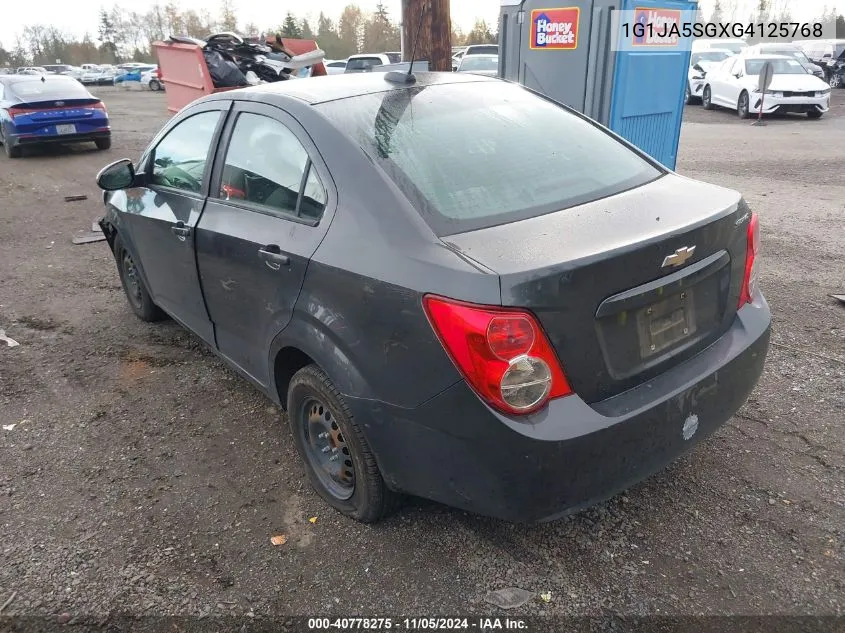 2016 Chevrolet Sonic Ls Auto VIN: 1G1JA5SGXG4125768 Lot: 40778275