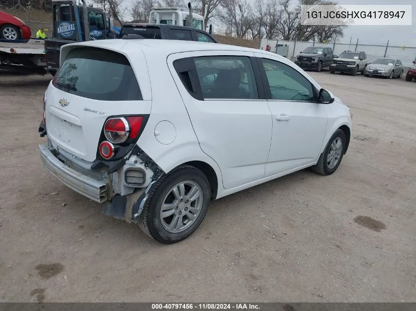 2016 Chevrolet Sonic Lt Auto VIN: 1G1JC6SHXG4178947 Lot: 40797456