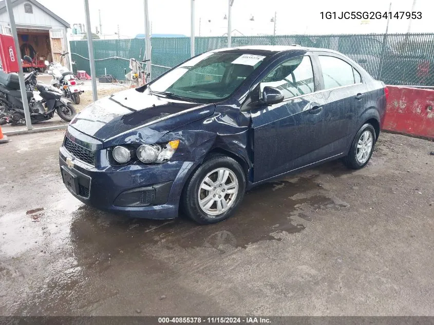 2016 Chevrolet Sonic Lt Auto VIN: 1G1JC5SG2G4147953 Lot: 40855378