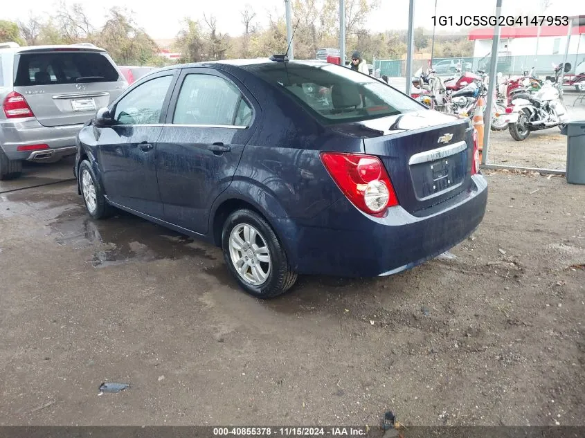 2016 Chevrolet Sonic Lt Auto VIN: 1G1JC5SG2G4147953 Lot: 40855378