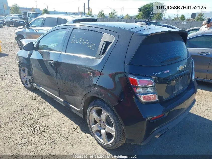 2017 Chevrolet Sonic VIN: 1G1JC6SB7H4152125 Lot: 12086310