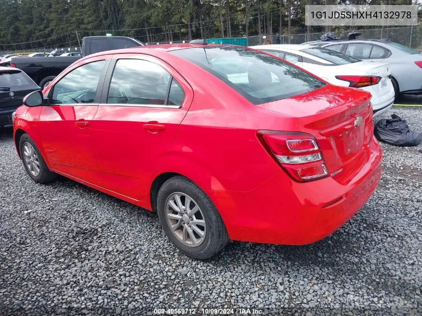 2017 Chevrolet Sonic Lt VIN: 1G1JD5SHXH4132978 Lot: 40559712