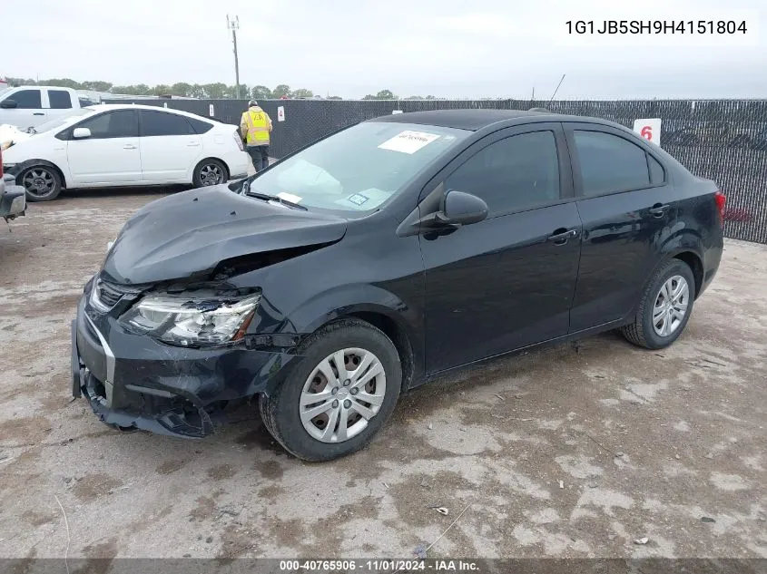 2017 Chevrolet Sonic Ls Auto VIN: 1G1JB5SH9H4151804 Lot: 40765906