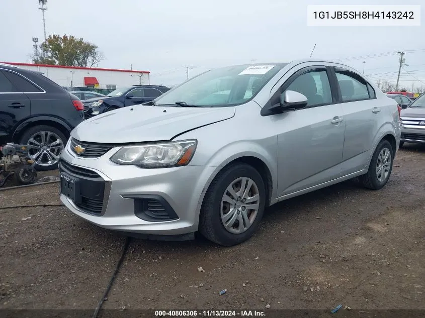 2017 Chevrolet Sonic Ls Auto VIN: 1G1JB5SH8H4143242 Lot: 40806306