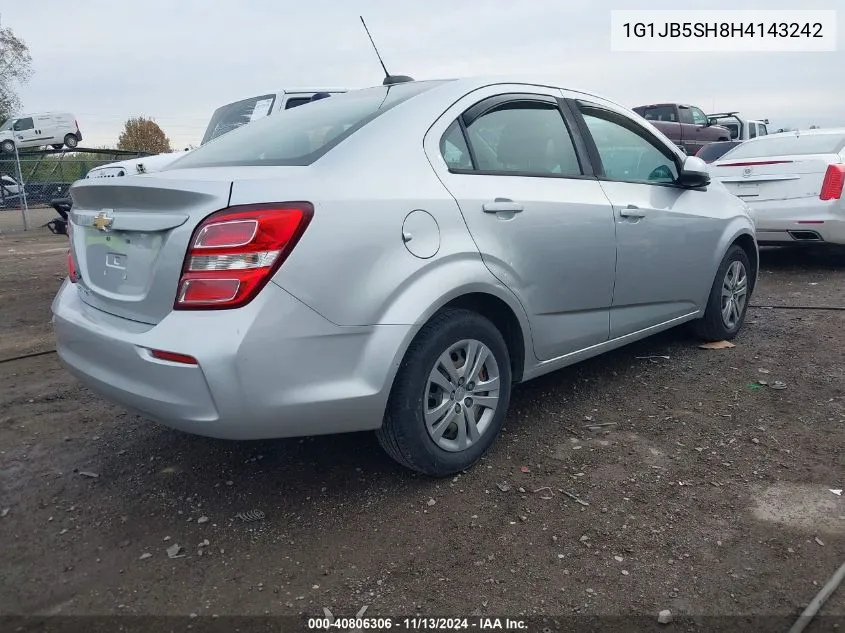 2017 Chevrolet Sonic Ls Auto VIN: 1G1JB5SH8H4143242 Lot: 40806306