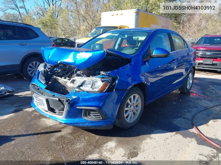 2017 Chevrolet Sonic Lt Auto VIN: 1G1JD5SH0H4103912 Lot: 40848140