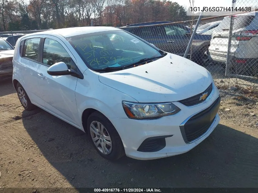 2017 Chevrolet Sonic Lt Auto VIN: 1G1JG6SG7H4144638 Lot: 40916776