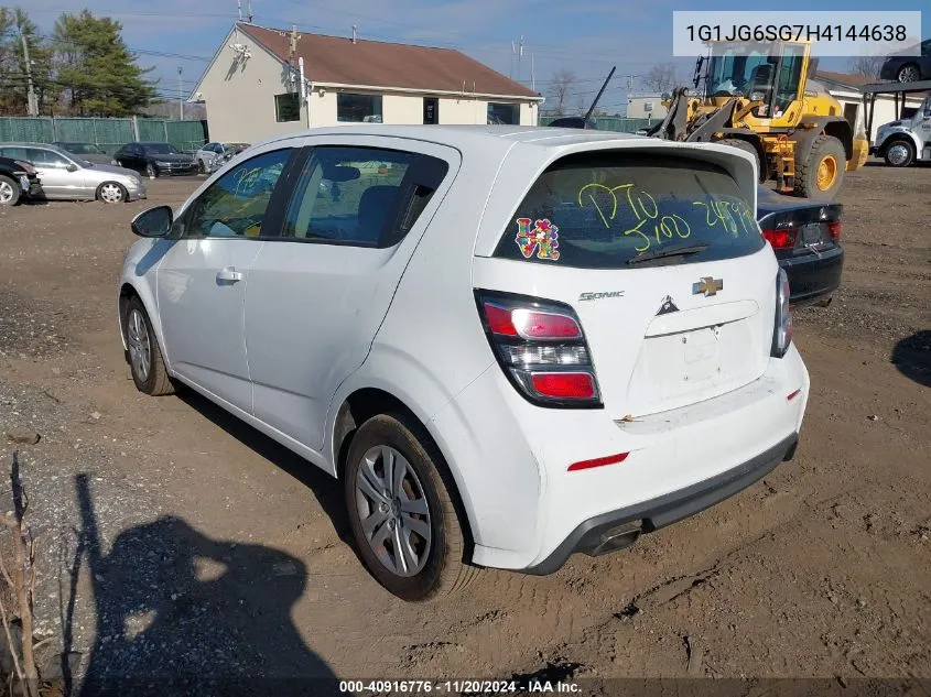 2017 Chevrolet Sonic Lt Auto VIN: 1G1JG6SG7H4144638 Lot: 40916776