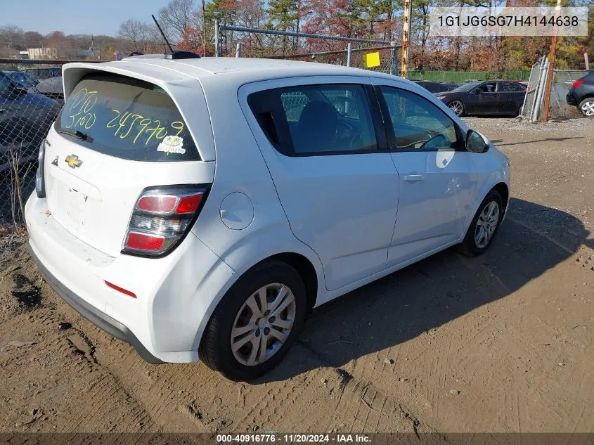 2017 Chevrolet Sonic Lt Auto VIN: 1G1JG6SG7H4144638 Lot: 40916776