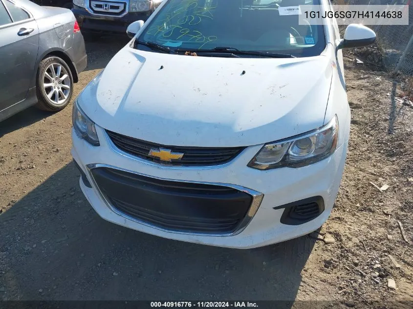 2017 Chevrolet Sonic Lt Auto VIN: 1G1JG6SG7H4144638 Lot: 40916776