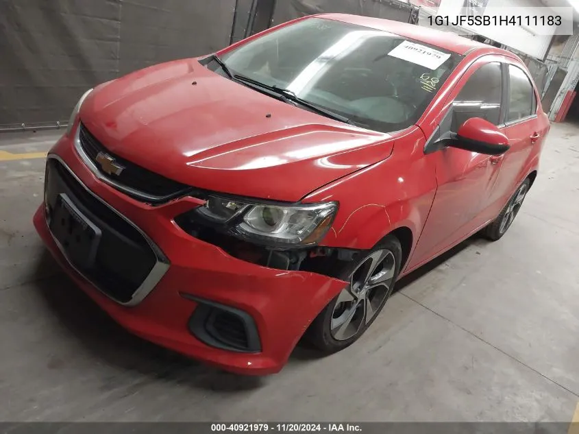 2017 Chevrolet Sonic Premier Auto VIN: 1G1JF5SB1H4111183 Lot: 40921979