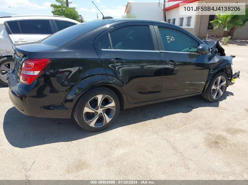 2018 Chevrolet Sonic Premier Auto VIN: 1G1JF5SB4J4138206 Lot: 39983899