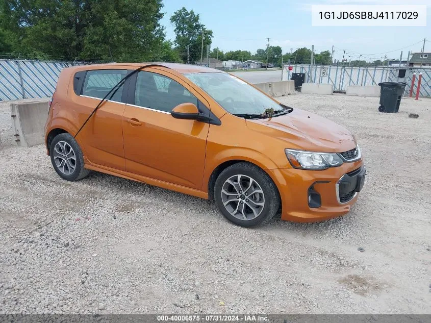 1G1JD6SB8J4117029 2018 Chevrolet Sonic Lt Auto