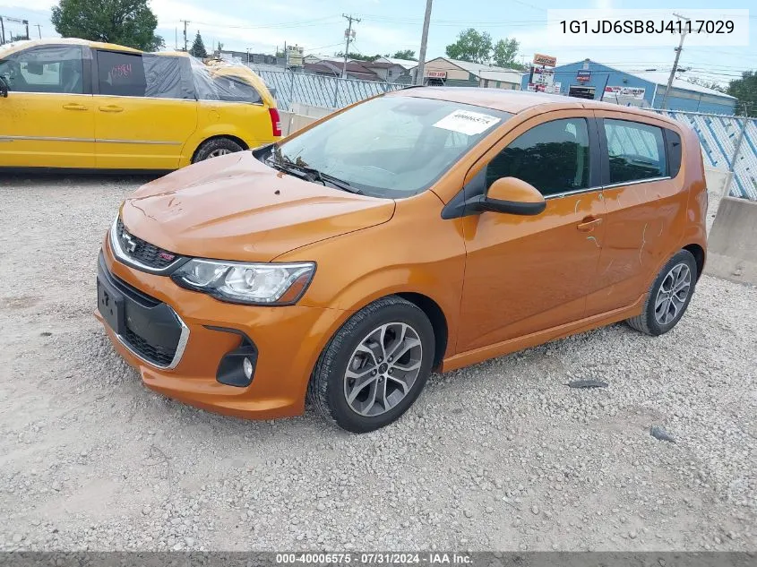 1G1JD6SB8J4117029 2018 Chevrolet Sonic Lt Auto