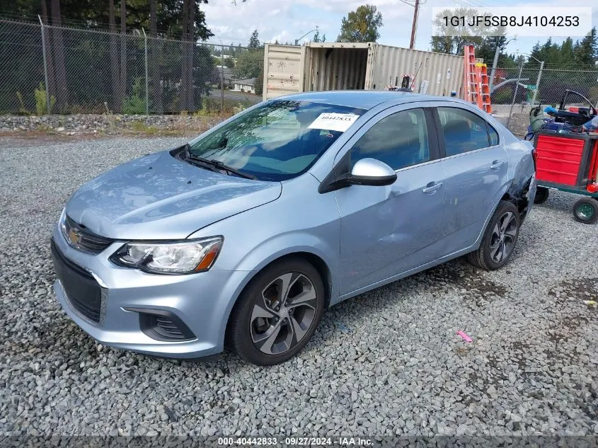 2018 Chevrolet Sonic Premier VIN: 1G1JF5SB8J4104253 Lot: 40442833