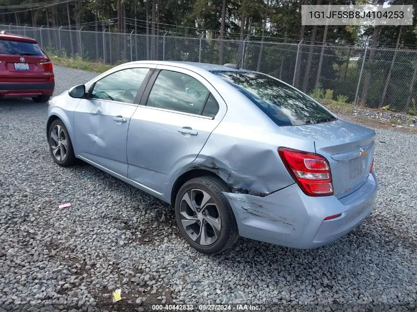 2018 Chevrolet Sonic Premier VIN: 1G1JF5SB8J4104253 Lot: 40442833