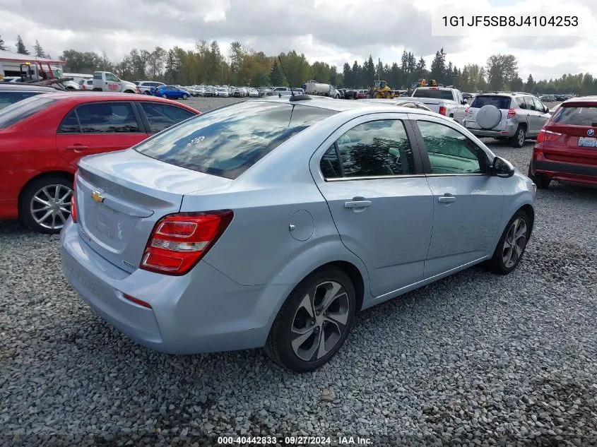 2018 Chevrolet Sonic Premier VIN: 1G1JF5SB8J4104253 Lot: 40442833