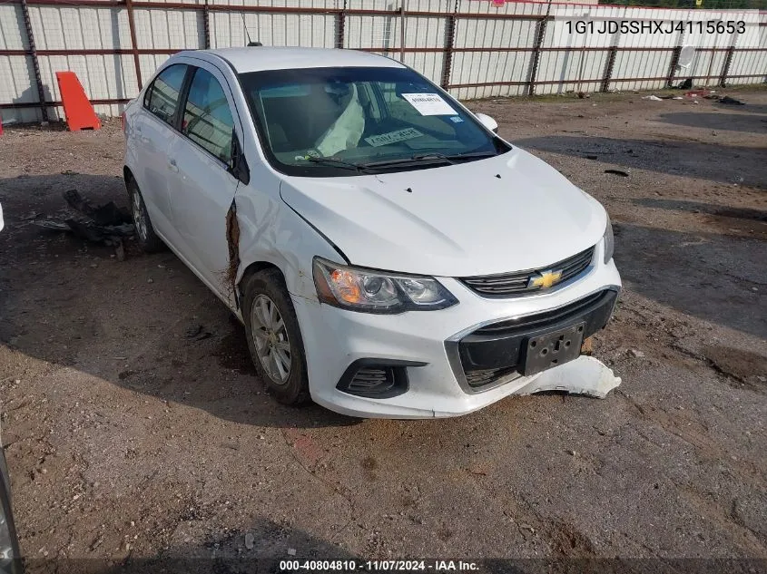 2018 Chevrolet Sonic Lt Auto VIN: 1G1JD5SHXJ4115653 Lot: 40804810