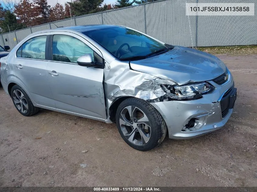 2018 Chevrolet Sonic Premier Auto VIN: 1G1JF5SBXJ4135858 Lot: 40833489