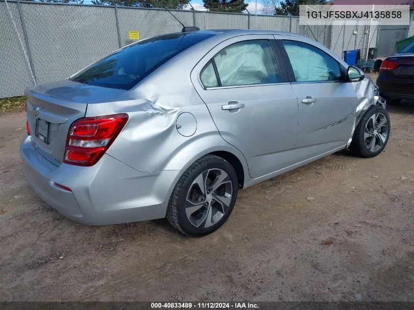 2018 Chevrolet Sonic Premier Auto VIN: 1G1JF5SBXJ4135858 Lot: 40833489