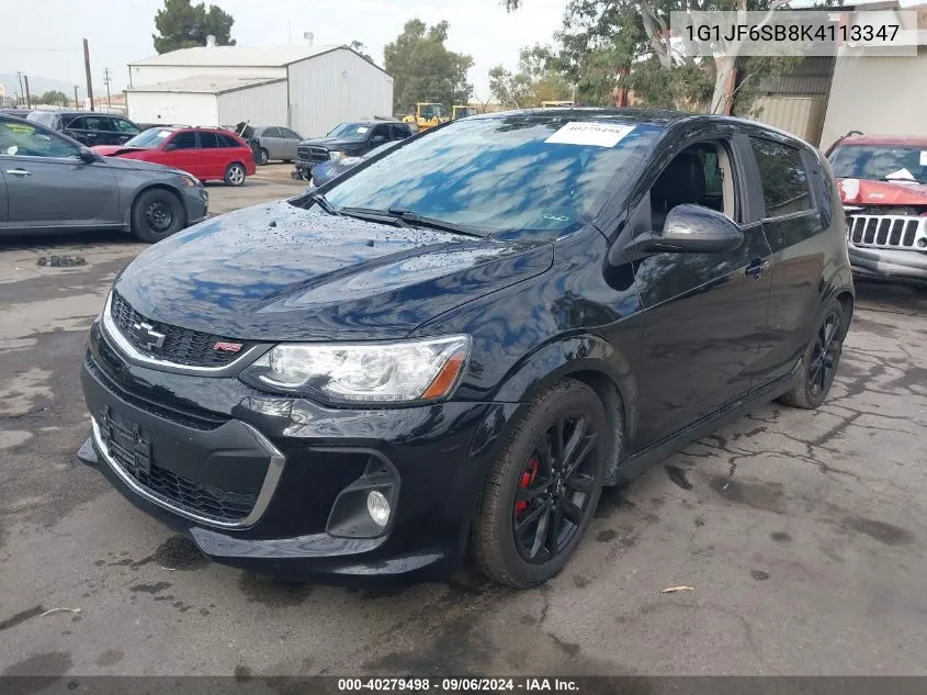 1G1JF6SB8K4113347 2019 Chevrolet Sonic Premier Auto