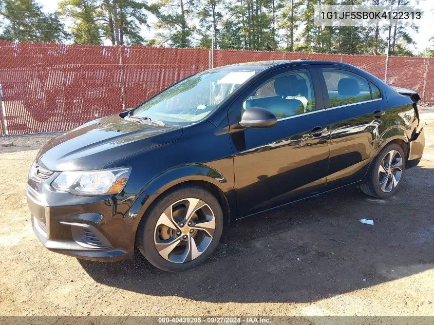 2019 Chevrolet Sonic Premier Auto VIN: 1G1JF5SB0K4122313 Lot: 40439205