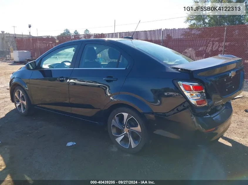 2019 Chevrolet Sonic Premier Auto VIN: 1G1JF5SB0K4122313 Lot: 40439205