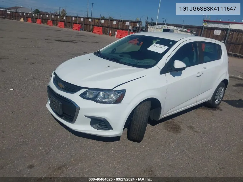 1G1JG6SB3K4111647 2019 Chevrolet Sonic Lt Auto