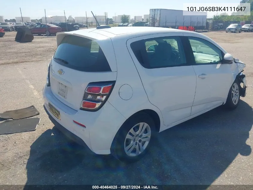 1G1JG6SB3K4111647 2019 Chevrolet Sonic Lt Auto