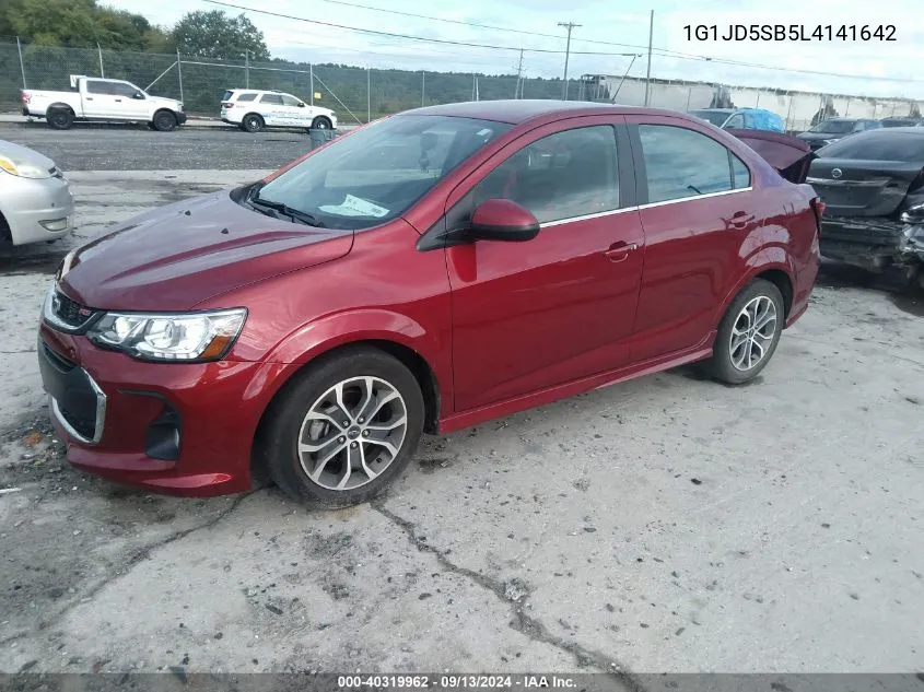 2020 Chevrolet Sonic Lt VIN: 1G1JD5SB5L4141642 Lot: 40319962