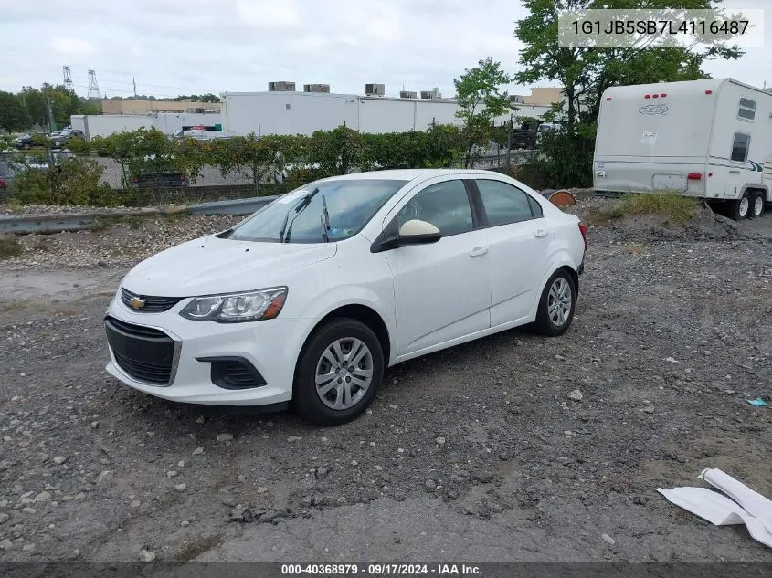 2020 Chevrolet Sonic Fwd Ls VIN: 1G1JB5SB7L4116487 Lot: 40368979