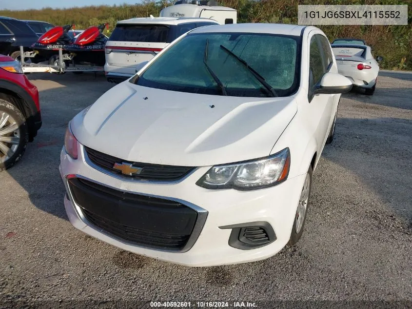 1G1JG6SBXL4115552 2020 Chevrolet Sonic Fwd 1Fl 5-Door