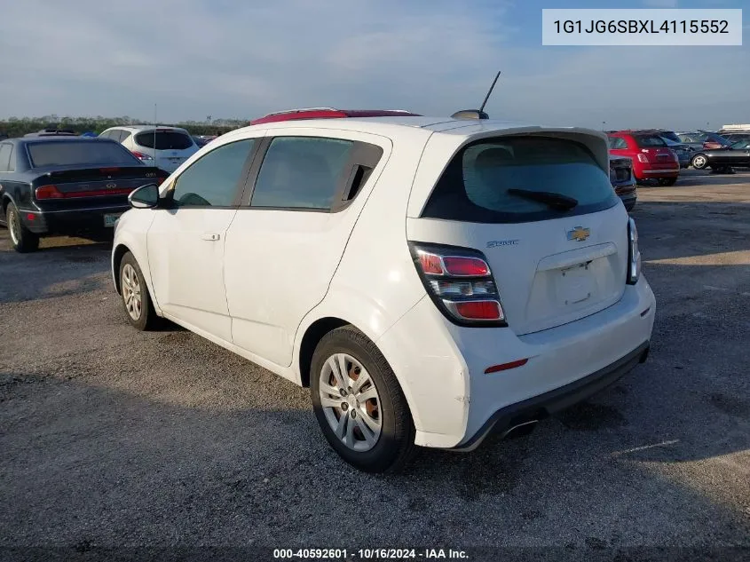 2020 Chevrolet Sonic Fwd 1Fl 5-Door VIN: 1G1JG6SBXL4115552 Lot: 40592601