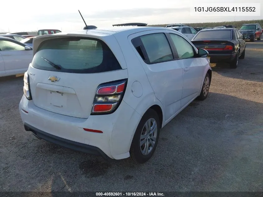 2020 Chevrolet Sonic Fwd 1Fl 5-Door VIN: 1G1JG6SBXL4115552 Lot: 40592601