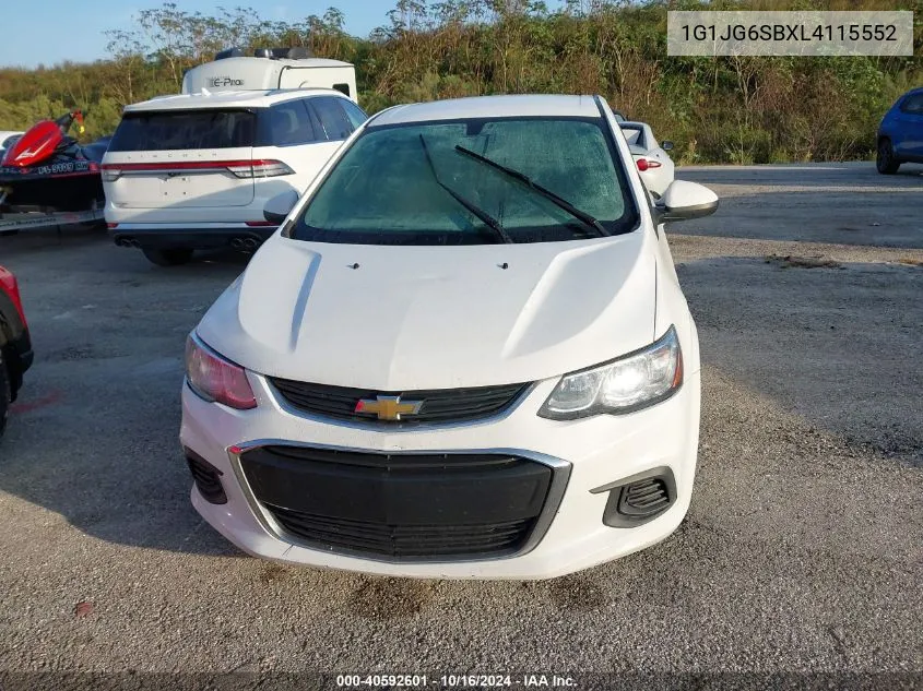 2020 Chevrolet Sonic Fwd 1Fl 5-Door VIN: 1G1JG6SBXL4115552 Lot: 40592601