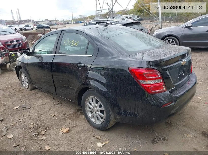 2020 Chevrolet Sonic Fwd Lt VIN: 1G1JD5SB0L4141113 Lot: 40694996