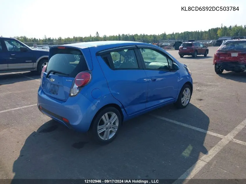 2013 Chevrolet Spark VIN: KL8CD6S92DC503784 Lot: 12102946