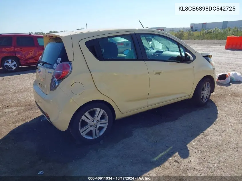 2013 Chevrolet Spark Ls Auto VIN: KL8CB6S98DC542725 Lot: 40611934