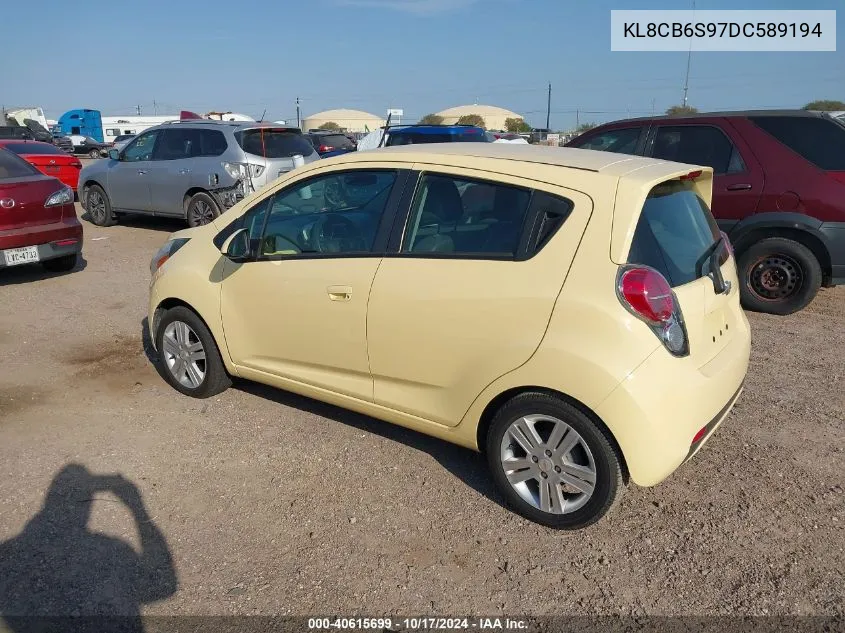 2013 Chevrolet Spark Ls Auto VIN: KL8CB6S97DC589194 Lot: 40615699